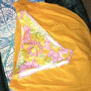 Floral bikini bottoms and sarong